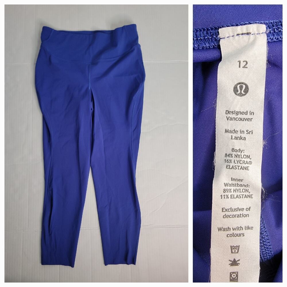 Lululemon SZ 12 Base Pace Leggings Crop 25" High Rise Nulux Purple W5DKHS